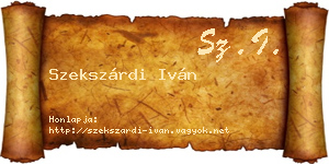 Szekszárdi Iván névjegykártya