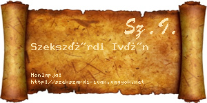 Szekszárdi Iván névjegykártya