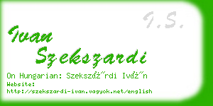 ivan szekszardi business card